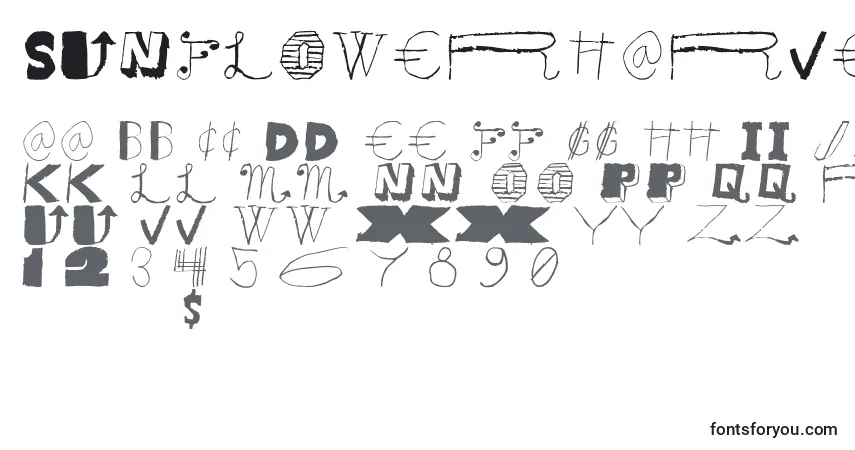 Fuente SunflowerHarvest - alfabeto, números, caracteres especiales