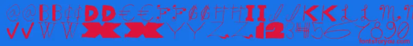 フォントSunflowerHarvest – 赤い文字の青い背景