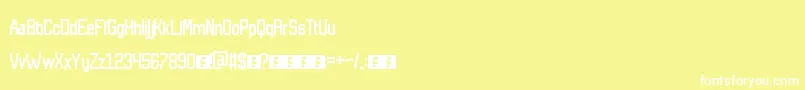 フォント135atomSans – 黄色い背景に白い文字