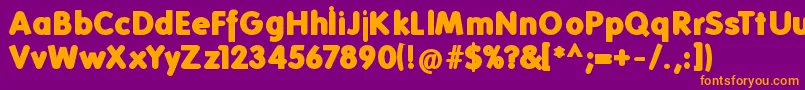 Folksblack-Schriftart – Orangefarbene Schriften auf violettem Hintergrund