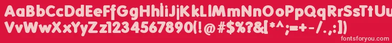 Folksblack Font – Pink Fonts on Red Background