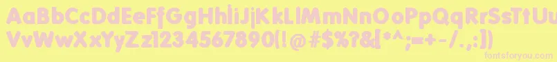 Folksblack Font – Pink Fonts on Yellow Background