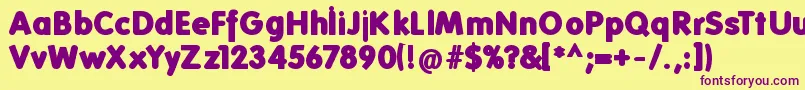 Folksblack Font – Purple Fonts on Yellow Background