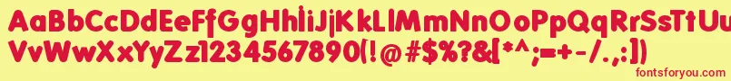 Folksblack Font – Red Fonts on Yellow Background
