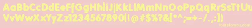 Folksblack-Schriftart – Gelbe Schriften auf rosa Hintergrund