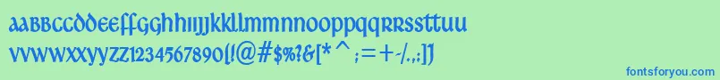 フォントArdagh – 青い文字は緑の背景です。