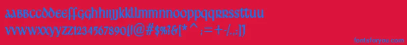 Ardagh Font – Blue Fonts on Red Background