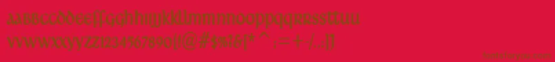 Ardagh-Schriftart – Braune Schriften auf rotem Hintergrund