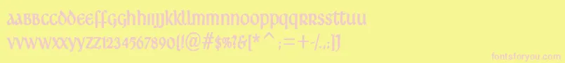 Ardagh Font – Pink Fonts on Yellow Background