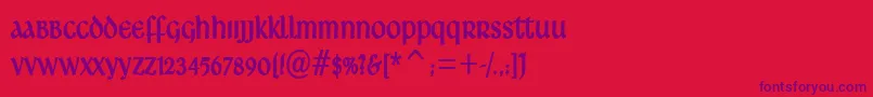 Ardagh-Schriftart – Violette Schriften auf rotem Hintergrund