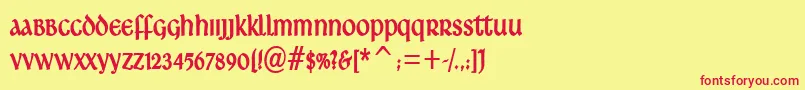 More about Ardagh Font Ardagh Font – Red Fonts on Yellow Background