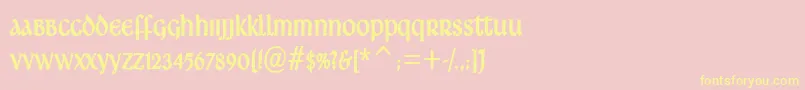 Ardagh Font – Yellow Fonts on Pink Background