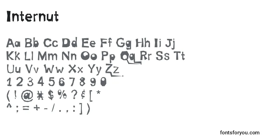 Шрифт Internut – алфавит, цифры, специальные символы