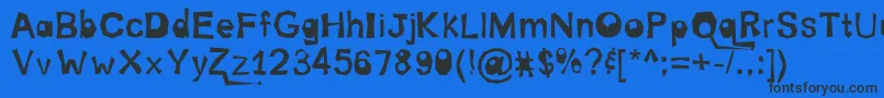Internut Font – Black Fonts on Blue Background