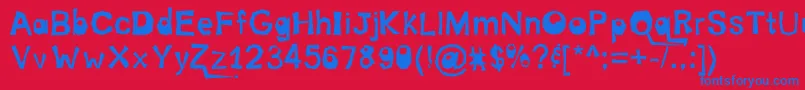 Internut Font – Blue Fonts on Red Background