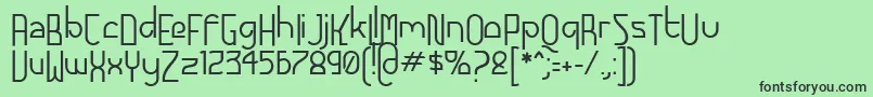 フォントFutualc – 緑の背景に黒い文字