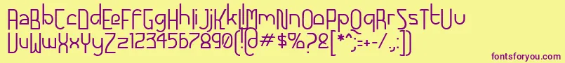 Futualc Font – Purple Fonts on Yellow Background