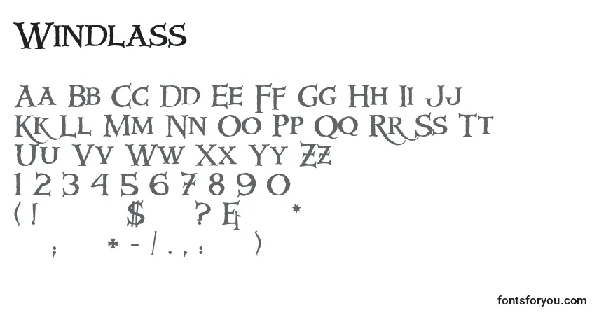 Fuente Windlass - alfabeto, números, caracteres especiales