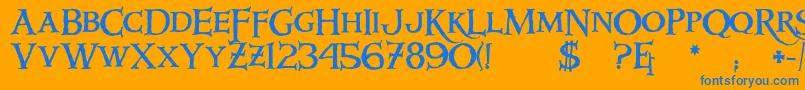 Windlass Font – Blue Fonts on Orange Background