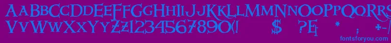 Windlass Font – Blue Fonts on Purple Background
