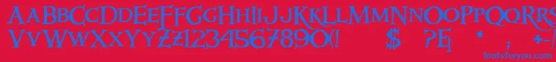 Windlass Font – Blue Fonts on Red Background