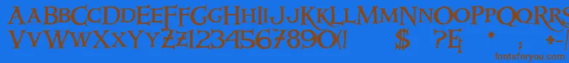 Windlass Font – Brown Fonts on Blue Background