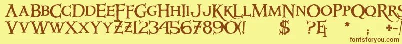 Windlass Font – Brown Fonts on Yellow Background