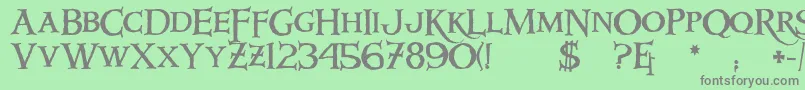 Windlass Font – Gray Fonts on Green Background