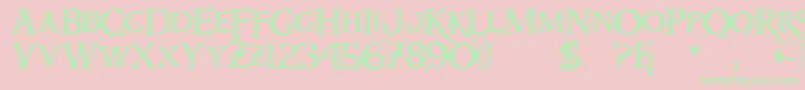 Windlass-Schriftart – Grüne Schriften auf rosa Hintergrund