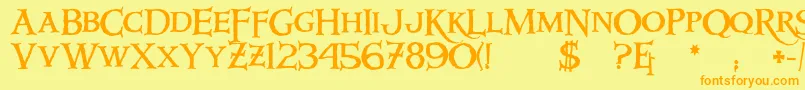 Windlass Font – Orange Fonts on Yellow Background