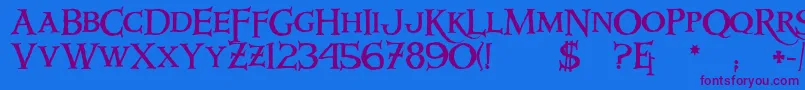 Windlass Font – Purple Fonts on Blue Background