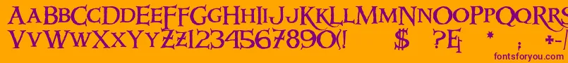 Windlass Font – Purple Fonts on Orange Background