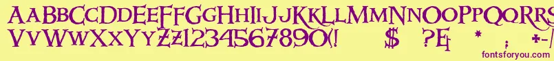 Windlass Font – Purple Fonts on Yellow Background