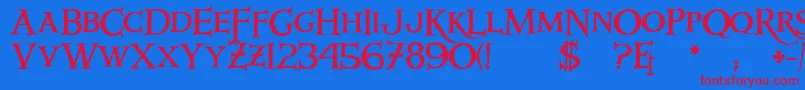 Windlass Font – Red Fonts on Blue Background