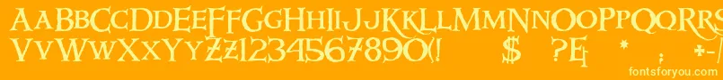 Windlass Font – Yellow Fonts on Orange Background