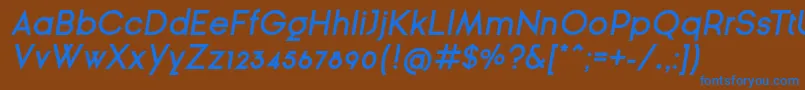 GinРІraSansSemiBoldOblique Font – Blue Fonts on Brown Background