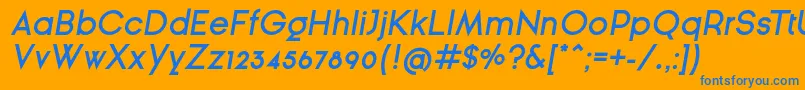 GinРІraSansSemiBoldOblique Font – Blue Fonts on Orange Background