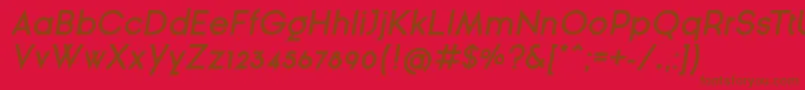 GinРІraSansSemiBoldOblique Font – Brown Fonts on Red Background