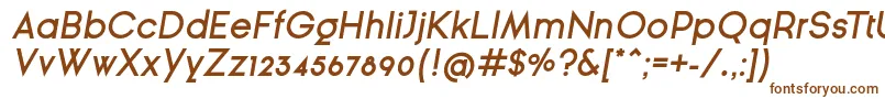 GinРІraSansSemiBoldOblique-fontti – ruskeat fontit valkoisella taustalla