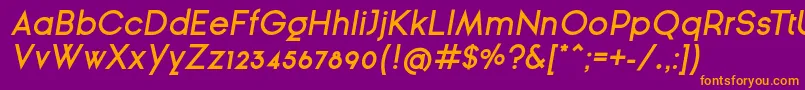 GinРІraSansSemiBoldOblique Font – Orange Fonts on Purple Background