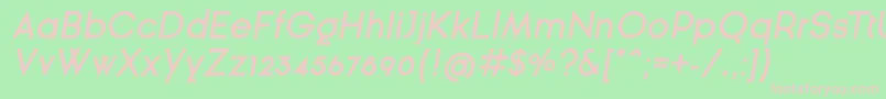 GinРІraSansSemiBoldOblique Font – Pink Fonts on Green Background