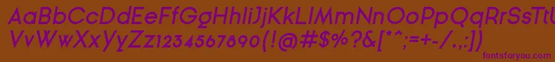 GinРІraSansSemiBoldOblique Font – Purple Fonts on Brown Background