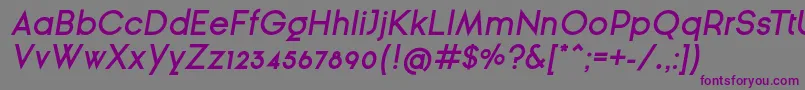 GinРІraSansSemiBoldOblique Font – Purple Fonts on Gray Background