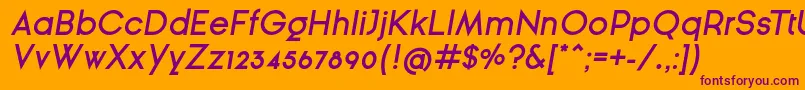 GinРІraSansSemiBoldOblique Font – Purple Fonts on Orange Background