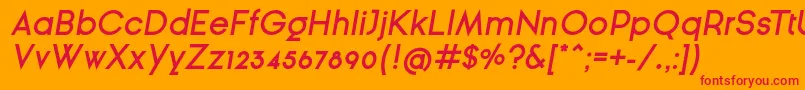 GinРІraSansSemiBoldOblique Font – Red Fonts on Orange Background