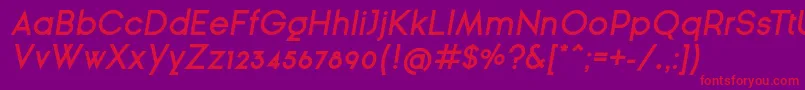 GinРІraSansSemiBoldOblique Font – Red Fonts on Purple Background