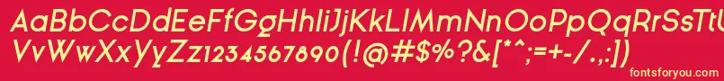 GinРІraSansSemiBoldOblique Font – Yellow Fonts on Red Background