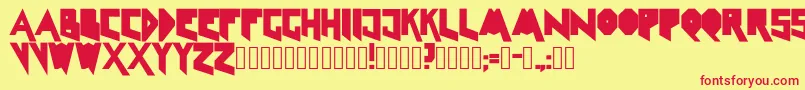 Linelineshapeclean Font – Red Fonts on Yellow Background