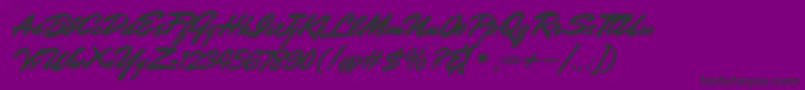 MrStalwart Font – Black Fonts on Purple Background