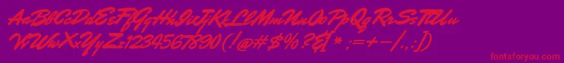 MrStalwart Font – Red Fonts on Purple Background